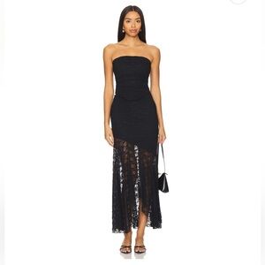 More to Come Nylah Maxi Set in Black Lace, NWT